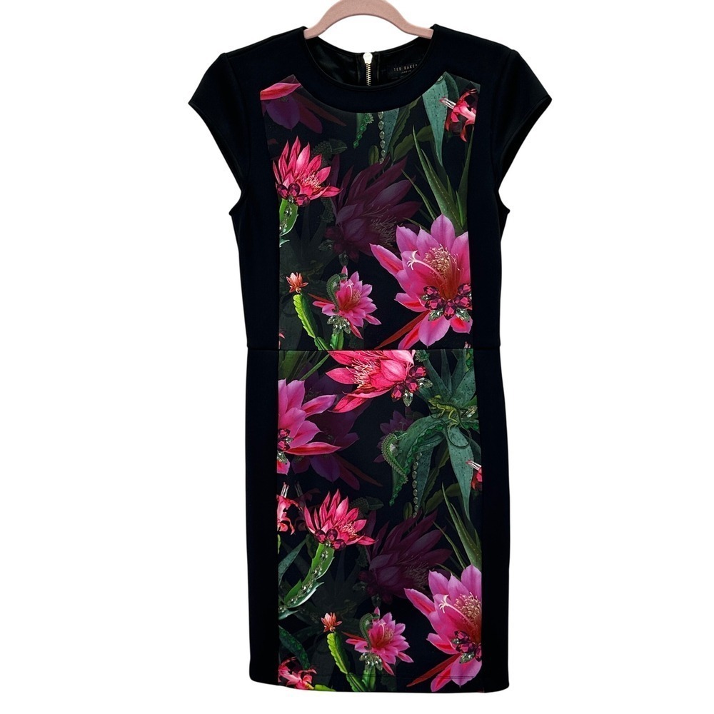 Ted Baker London Ellika Chameleon Floral Print Bodycon Sheath Dress Size 2 M